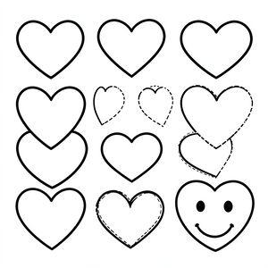 Szablony serc — różne rozmiary (arkusz A4)