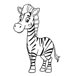 Kolorowanka: kontur zebry