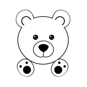 Szablon wycięcia — elementy buzi misia