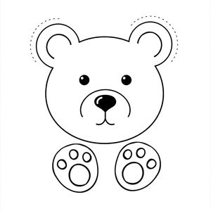 Szablon wycięcia — elementy buzi misia