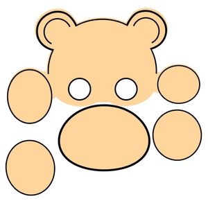 Szablon - głowa, uszy, pyszczek (do druku)