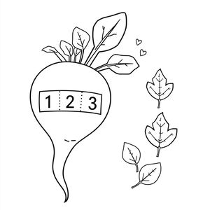 Kolorowanka — liczenie liści (1–3)