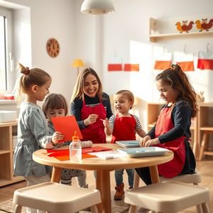 Zdjęcie referencyjne — dzieci robią flagi