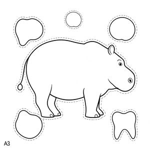 Szablon hipopotama (duży)