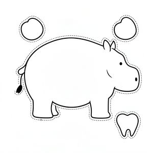 Szablon hipopotama (duży)