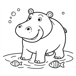 Kolorowanka: Hipopotam