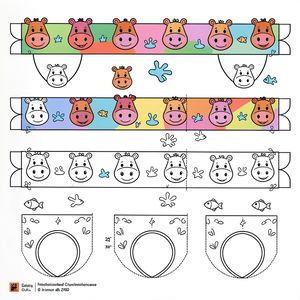 Szablon opasek na głowę (hipopotam)