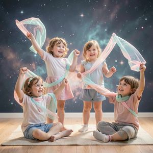 Szumy kosmosu — improwizacja z chustkami