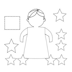 Szablony do wycinania — laleczka i gwiazdki