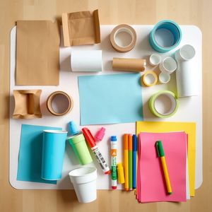 Zdjęcie zestawu materiałów (flat lay)