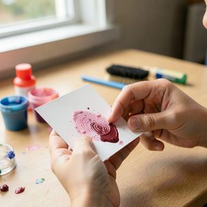 Demonstracja: tworzenie serduszka odciskiem palca (zbliżenie)