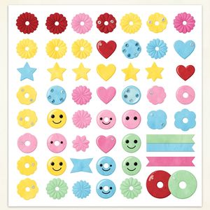 Arkusz naklejek / elementów dekoracyjnych do wycięcia