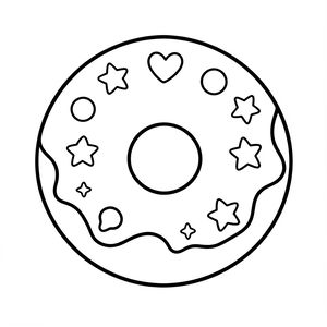 Kolorowanka — pączek z polewą i posypką