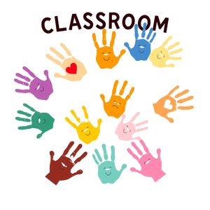 Plakat klasowy — Moje prawa (kolorowe dłonie)