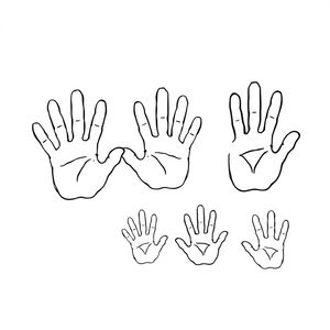 Szablon dłoni — kontur do wypełnienia