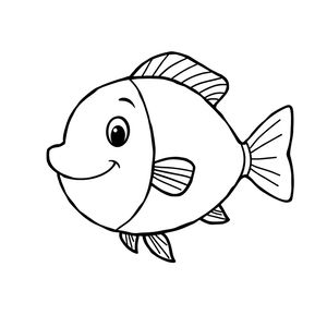Kolorowanka: konturowa rybka
