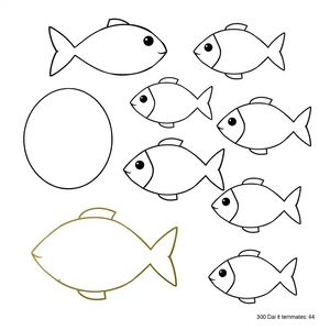 Szablon elementów rybki (A4) - wycinanki