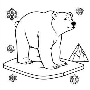 Kolorowanka: niedźwiedź polarny (proste kontury)