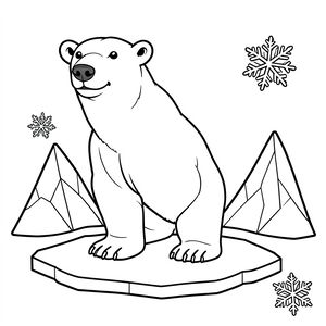 Kolorowanka: niedźwiedź polarny (proste kontury)