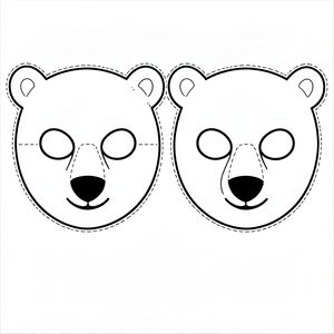 Szablon maski niedźwiedzia polarnego (do wydruku)