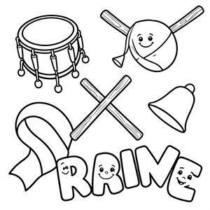 Kolorowanka — instrumenty i litery