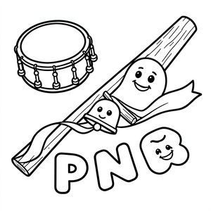 Kolorowanka — instrumenty i litery