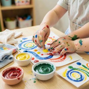 Stacja A — Paluszkowe malowanie (scena)