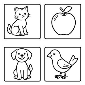 Kolorowanki — kto/co (linie)