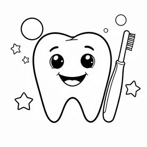 Kolorowanka — uśmiechnięty ząbek
