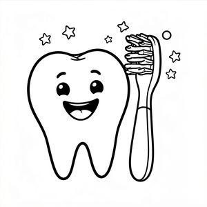 Kolorowanka — Ząbek i szczoteczka