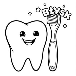 Kolorowanka — Ząbek i szczoteczka