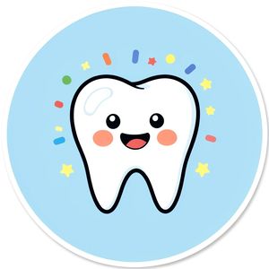 Naklejka pochwały — okrągła z Ząbkiem