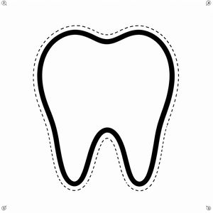 Szablon dużego zęba do wycięcia