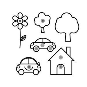 Szablony kształtów do przyklejania guzików