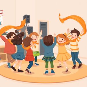 Ilustracja — Dyniowy taniec z apaszkami