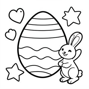 Kolorowanka: Duże jajko do ozdabiania