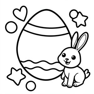 Kolorowanka: Duże jajko do ozdabiania