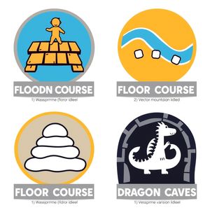 Mapka toru przeszkód — naklejki/strefy