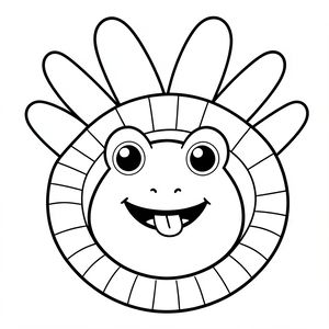 Kolorowanka: Żabka z talerzyka