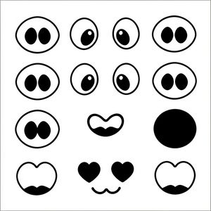 Oczy, nos i pyszczek - wycinanki