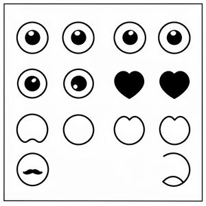 Oczy, nos i pyszczek - wycinanki