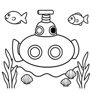 Kolorowanka: Łódź podwodna