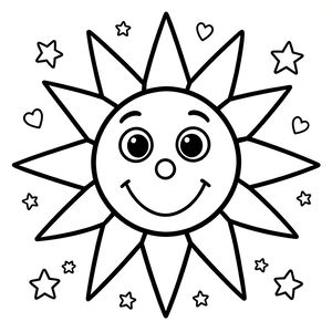 Kolorowanka — Uśmiechnięte słoneczko