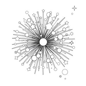 Kolorowanka — fajerwerk dla maluszków