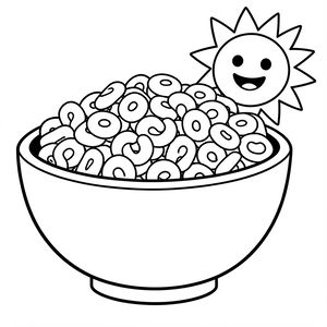 Kolorowanka — miseczka i słońce