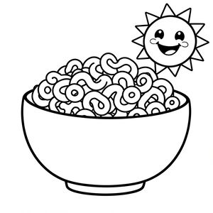 Kolorowanka — miseczka i słońce