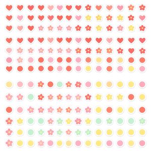 Arkusz naklejek: mini serduszka i kwiatki