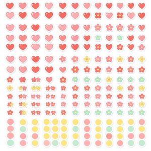 Arkusz naklejek: mini serduszka i kwiatki