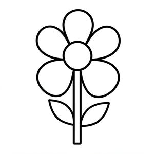 Kolorowanka: prosty kwiatek
