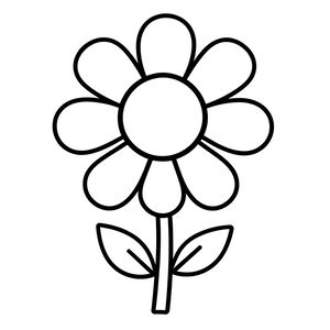 Prosta kolorowanka — duży kwiat dla maluszków